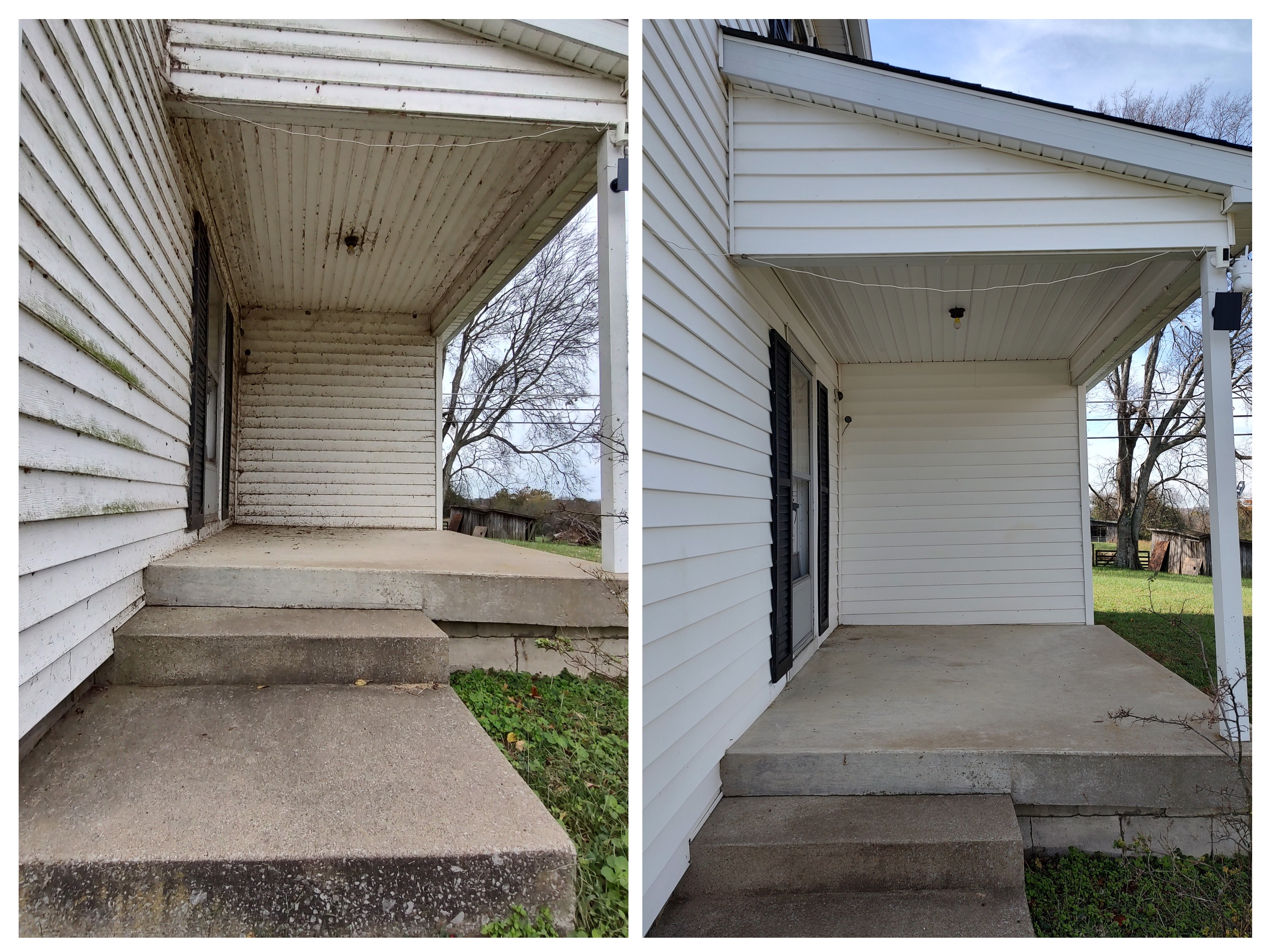 Exterior cleaning project before and after