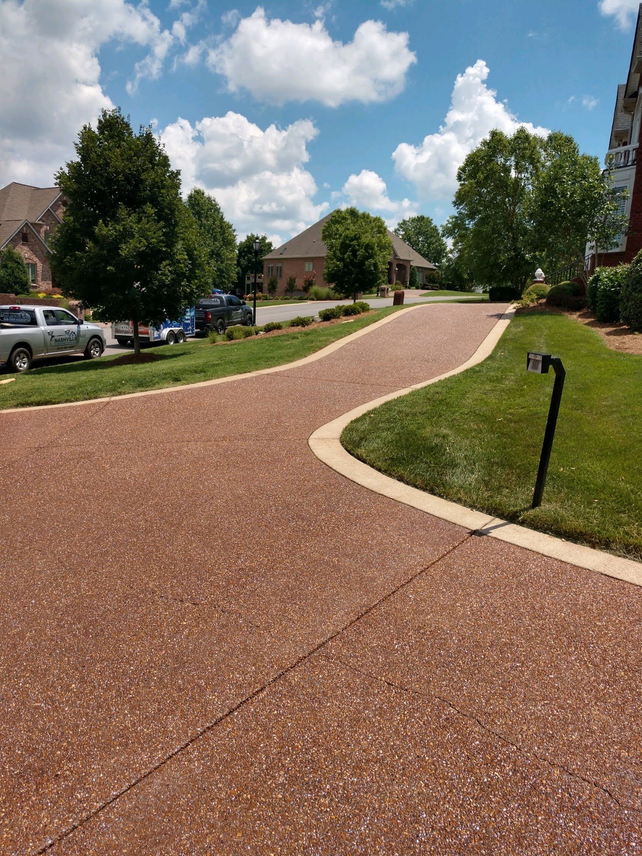 Cleaned and sealed concrete driveway